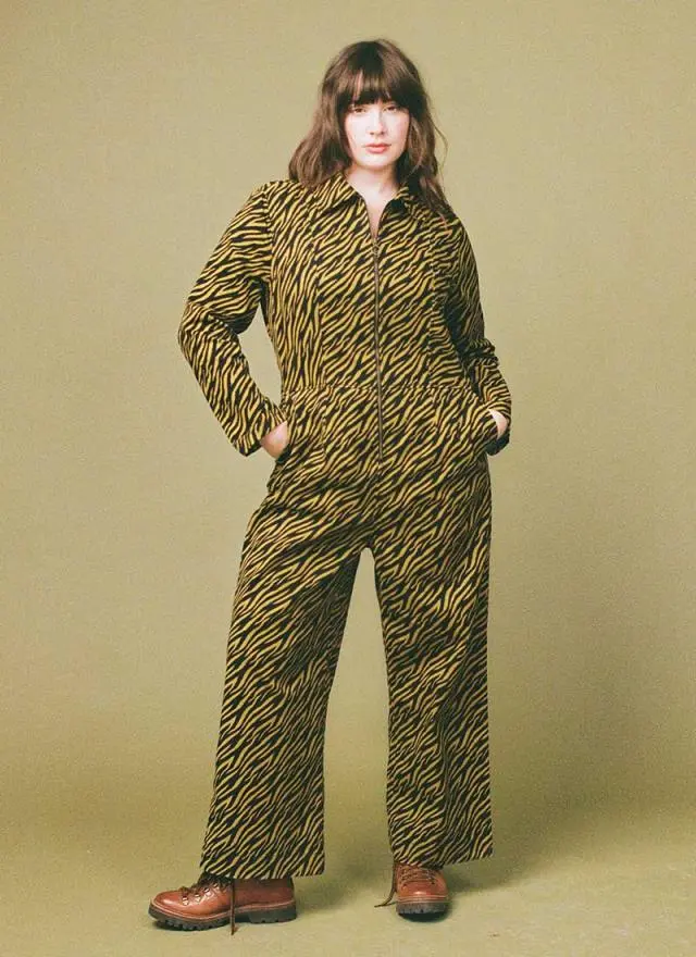 Joanie Clothing Minetta Tiger Print Long Sleeve Boilersuit