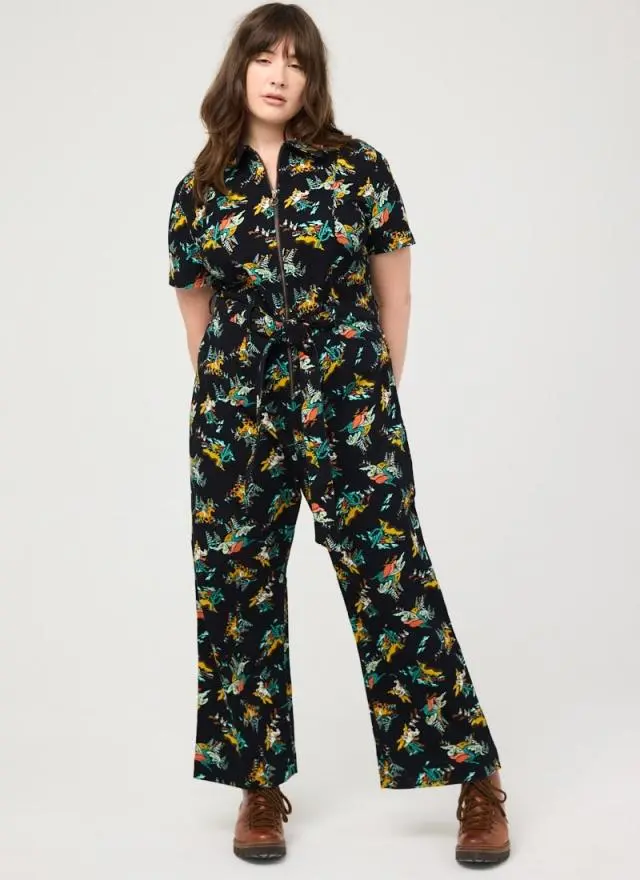 Joanie Clothing Mork Cowgirl Print Short Sleeve Boilersuit