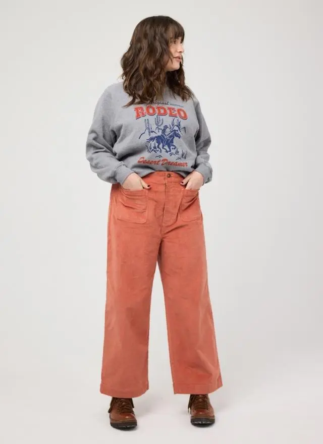 Joanie Clothing Pippa High Waist Wide Leg Corduroy Trousers