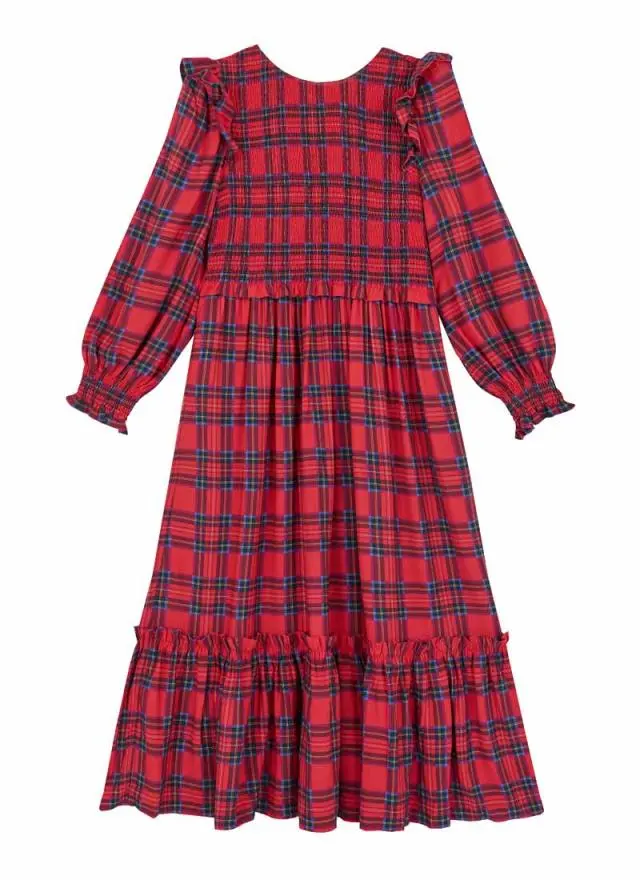 Joanie Clothing Finn Tartan Print Midaxi Dress 