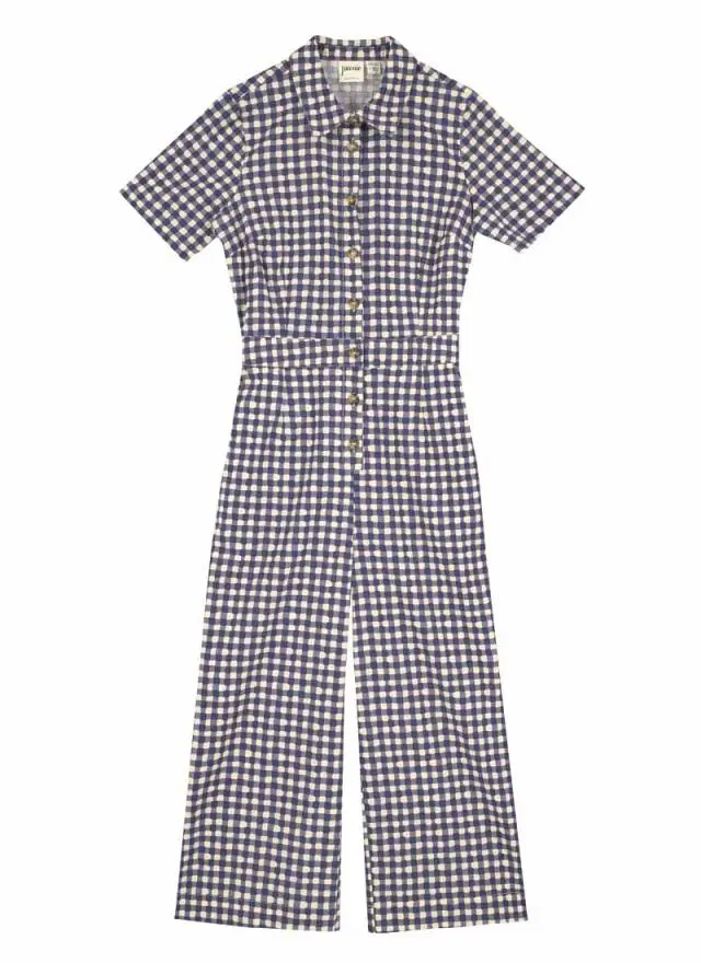 Joanie Clothing Imala Gingham Short Sleeve Boilersuit 