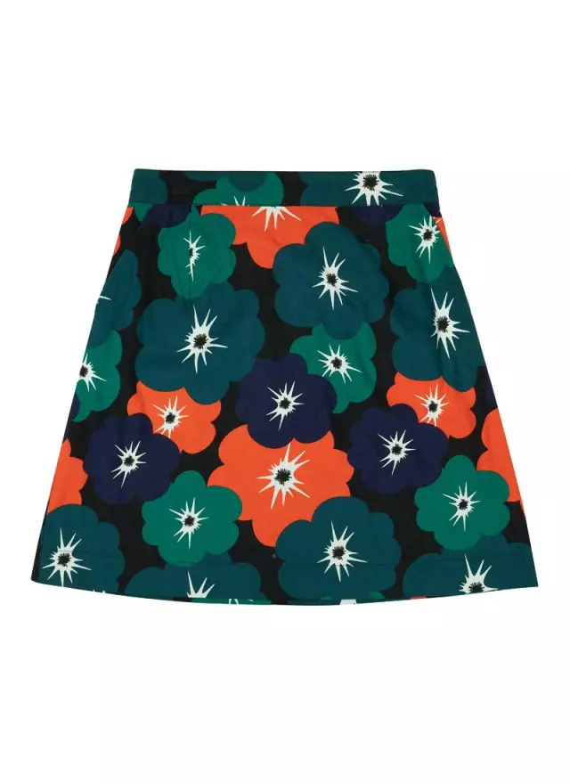 Scarlett Corduroy Floral Print Skirt 