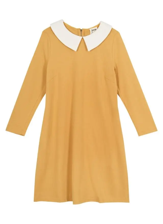 Joanie Clothing Suzy Contrast Collar Jersey Swing Dress 
