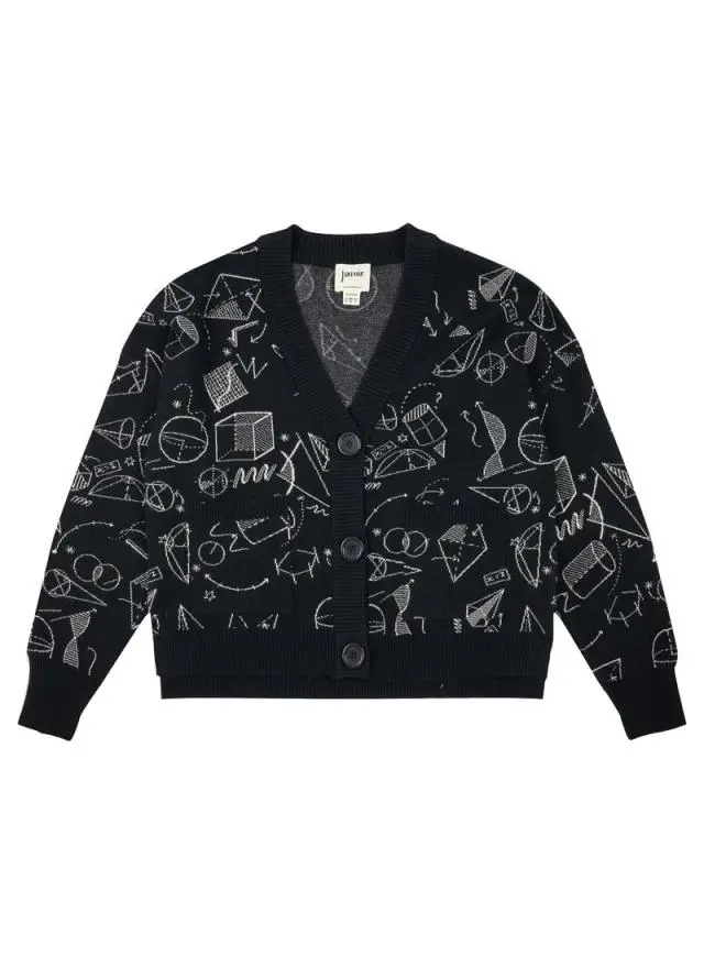 Joanie Clothing Lovelace Mathematics Print Oversized Cardigan