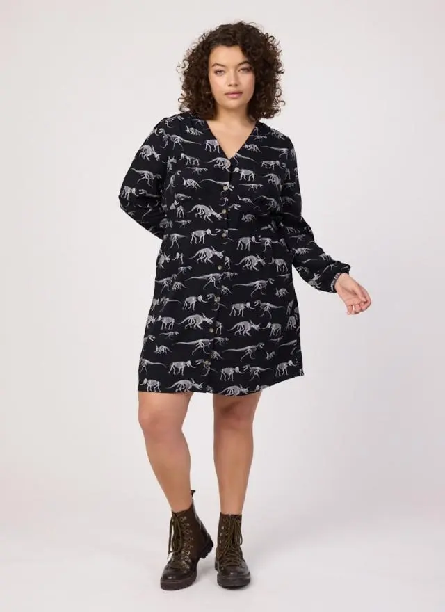 Joanie Clothing Mia Dinosaur Print Mini Dress 