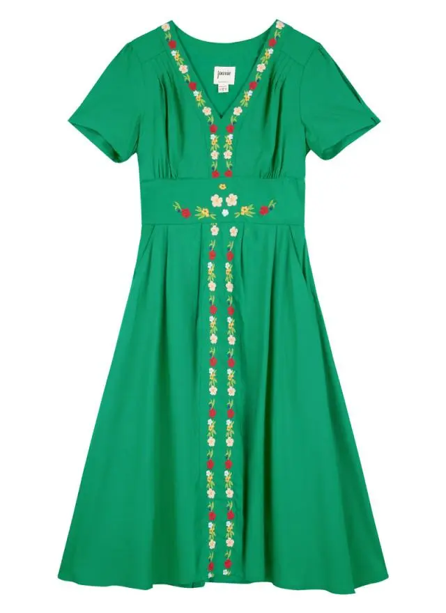 Joanie Clothing Podie Embroidered Floral Midi Dress 