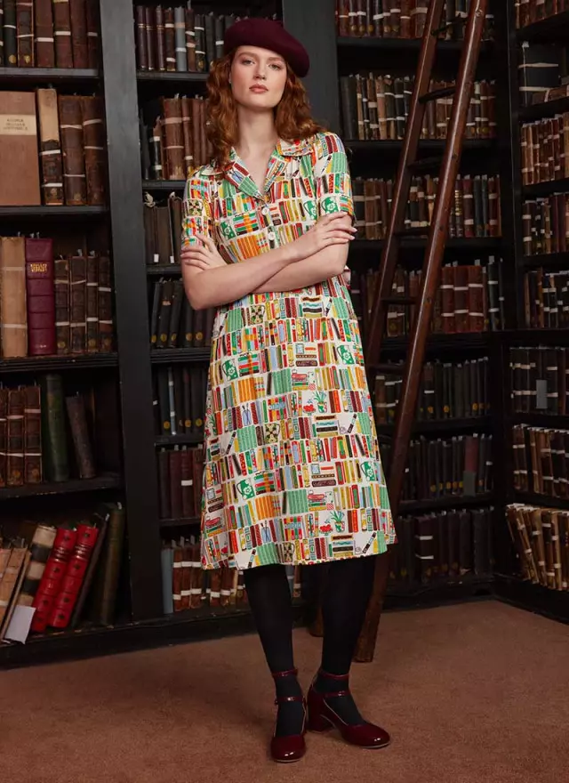 World Book Day X Joanie - Tally Book Print Midi Tea Dress