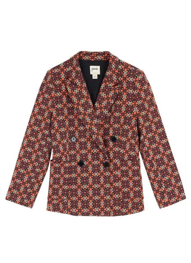 Joanie Clothing Richy Geometric Floral Print Soft Tailored Blazer
