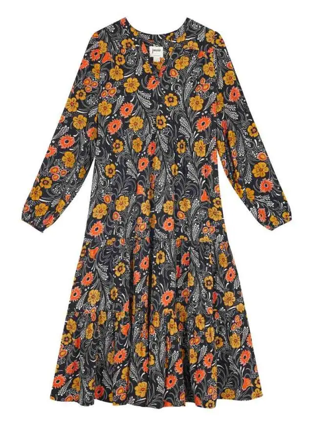Joanie Clothing Cady Floral Print Long Sleeve Smock Dress 