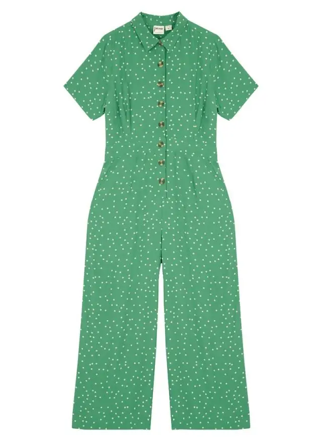Joanie Clothing Max Spot Print Short Sleeve Boilersuit 
