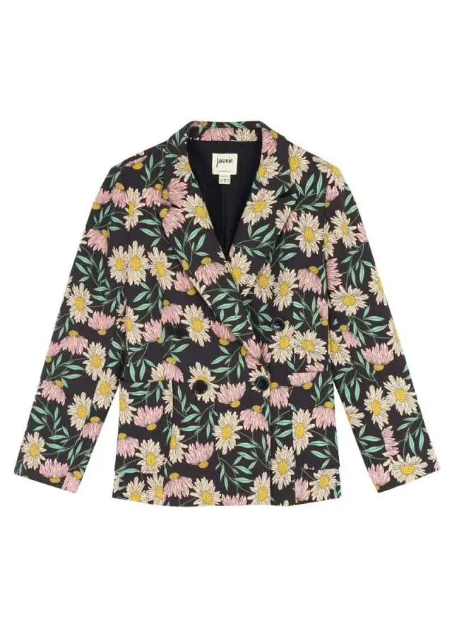 Joanie Clothing Richie Daisy Print Soft Tailored Blazer 