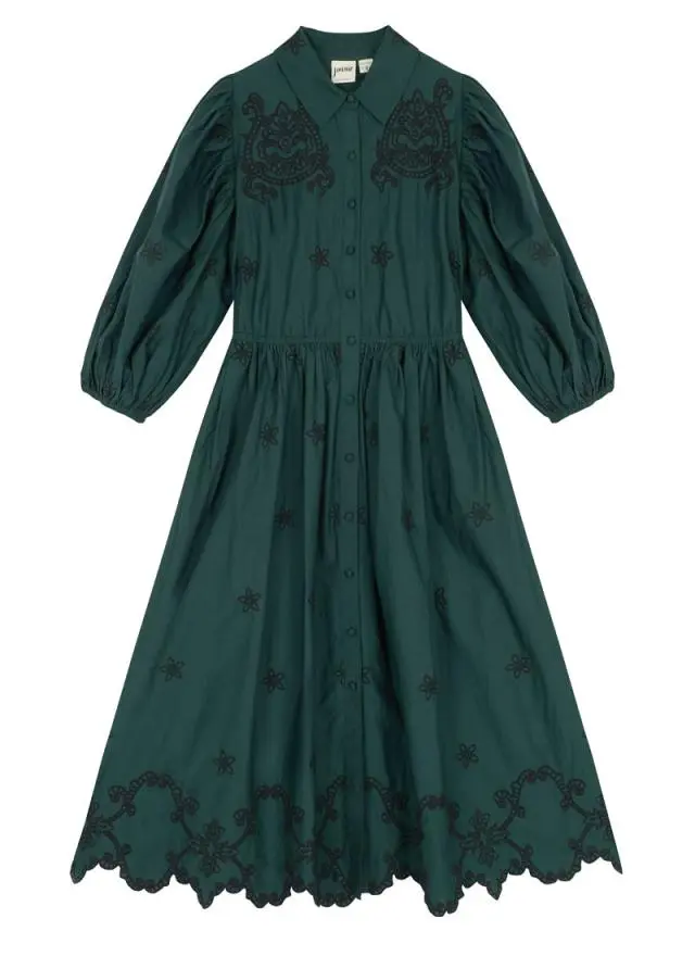 Joanie Clothing Rachida Embroidered Western Shirt Dress