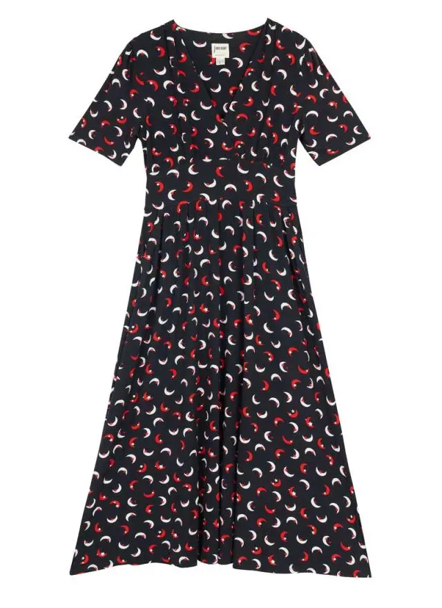 Joanie Clothing Thea Moons And Stars Print Jersey Midaxi Dress