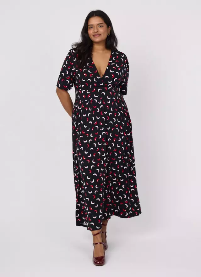 Thea Moons And Stars Print Jersey Midaxi Dress