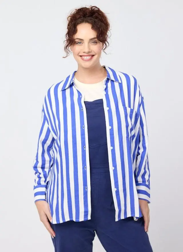 Joanie Clothing Maxine Bold Stripe Oversized Shirt 