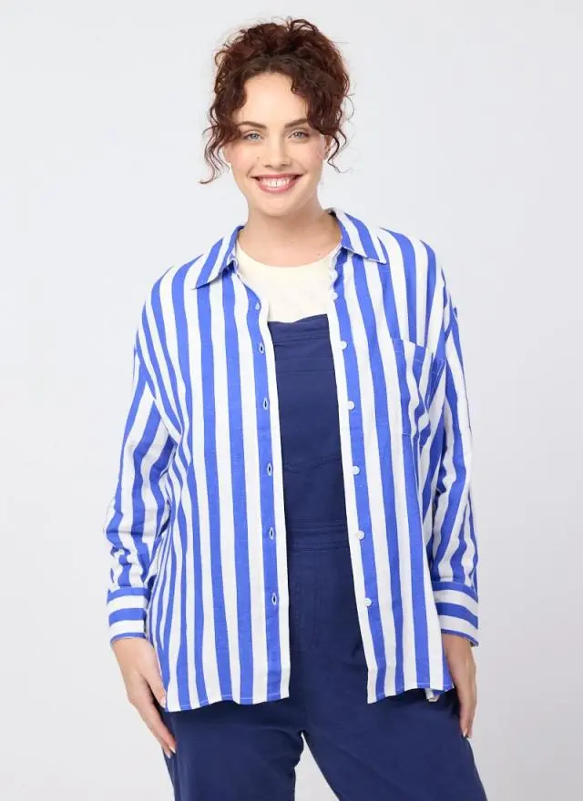 Joanie Clothing Maxine Bold Stripe Oversized Shirt 