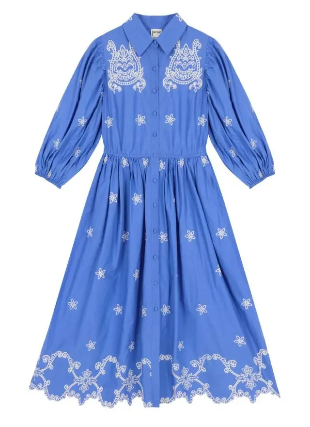 Joanie Clothing Rachida Embroidered Western Shirt Dress 