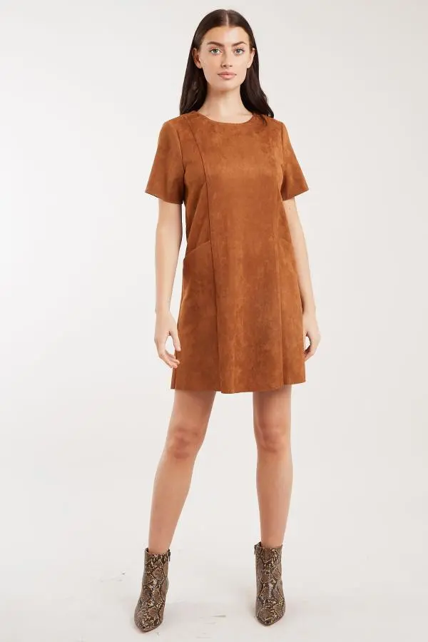 Louche Sylvie Faux Suede Mini Dress