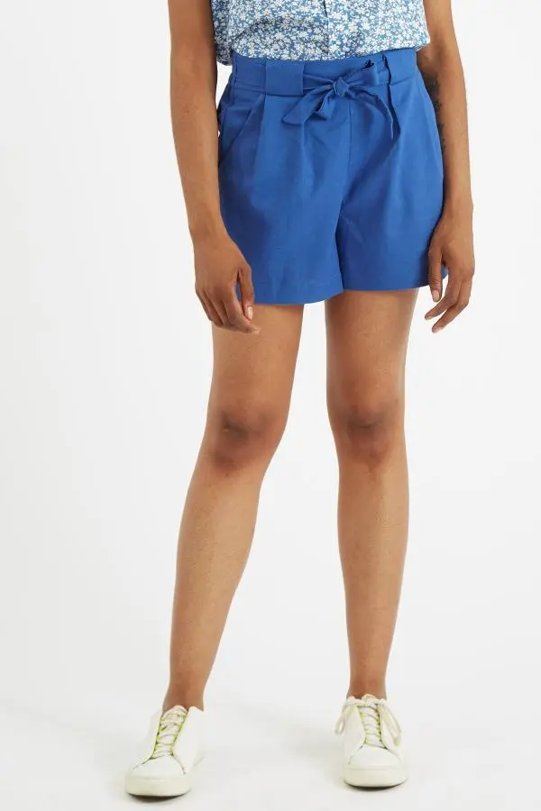 Louche Hakima Tie Waist Shorts In Blue