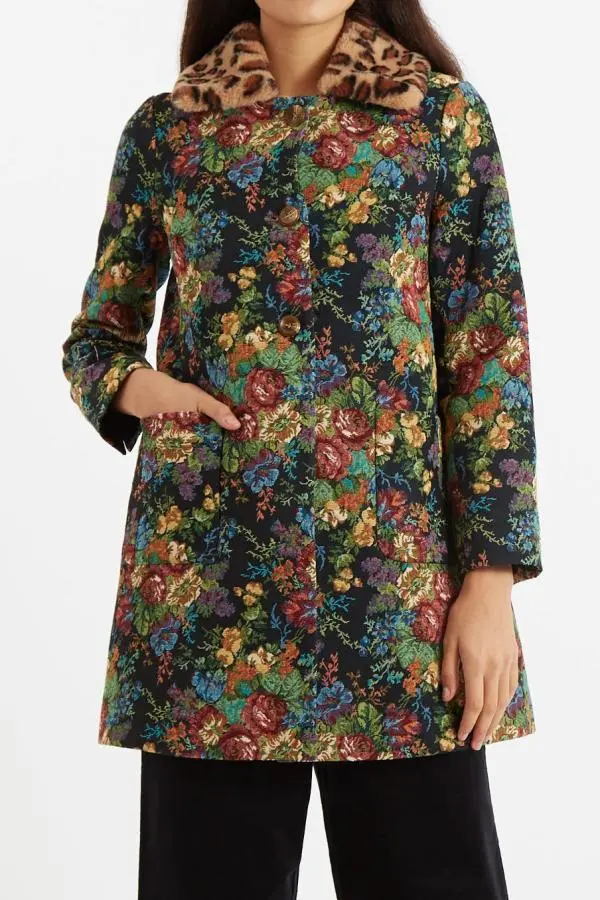 Louche Dryden Flower Mix Jacquard Coat