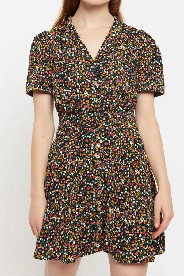 Louche Perry Dippy Ditsy Print Mini Shirtdress