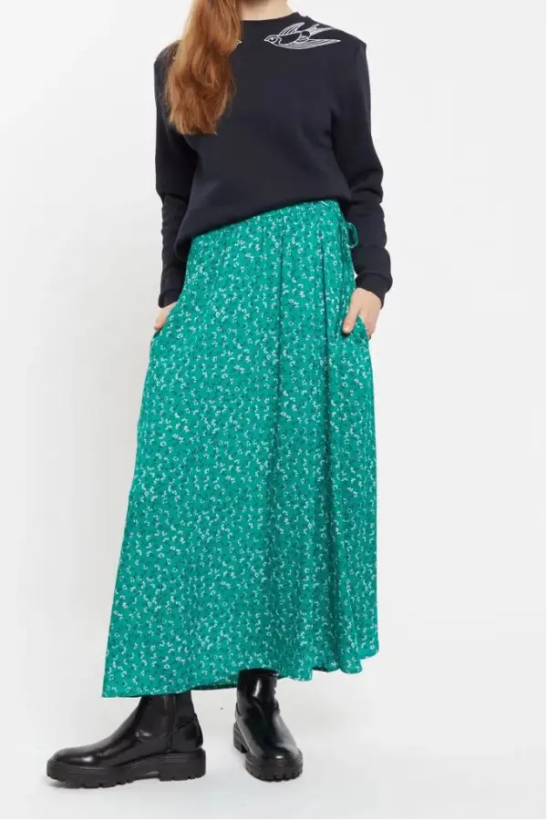 Siri Naive Ditsy Print Midi Skirt