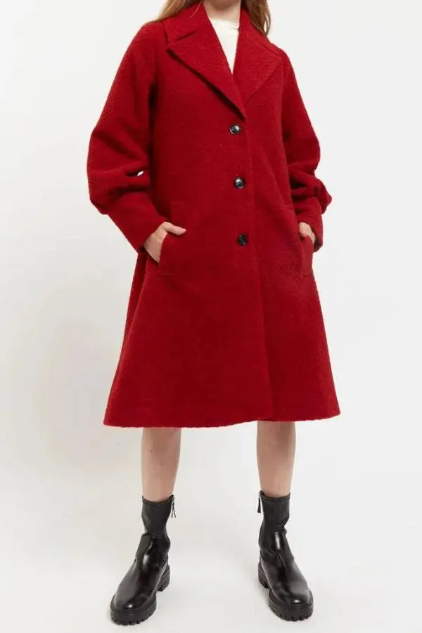 Mischa Statement Sleeve Coat Red