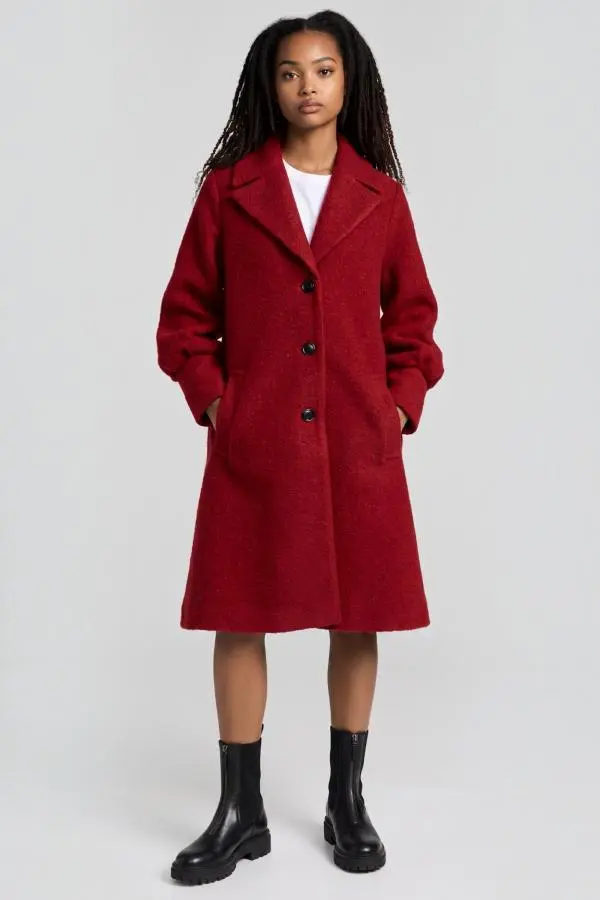 Mischa Statement Sleeve Coat Red