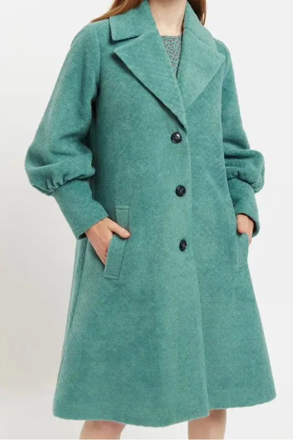 Mischa Statement Sleeve Coat Green