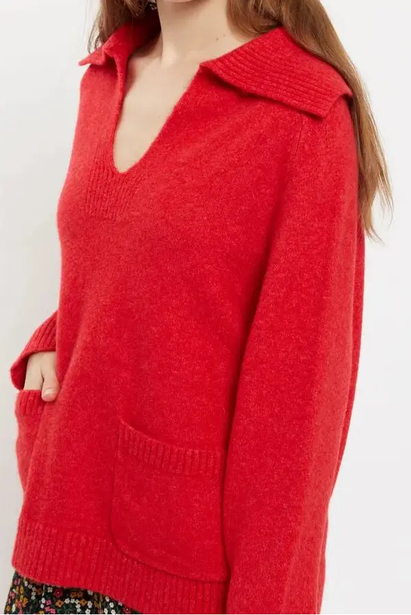 Margina Collared 2 Pocket Sweater