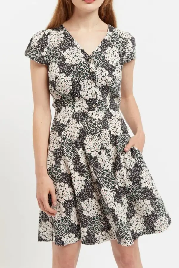Louche Cathleen Mini Flower Patch in Black & White