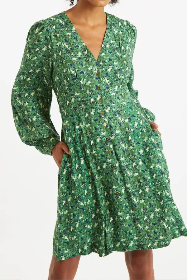 Louche Hedi Cat Camo Long Sleeved Mini Dress