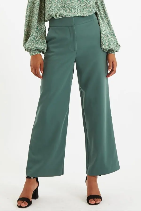 Elina Straight Leg Trouser Dark Green