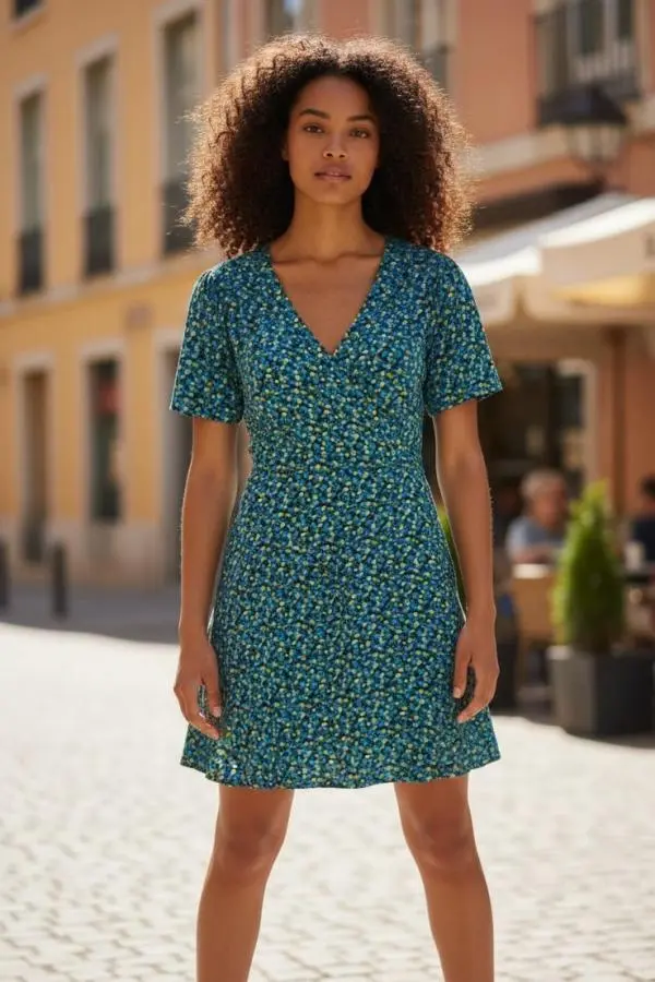 Frankie Bubble Pop Wrap Mini Jersey Dress