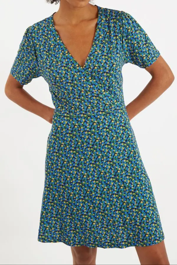 Frankie Bubble Pop Wrap Mini Jersey Dress