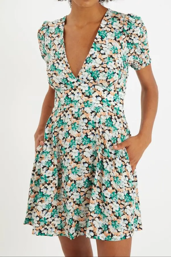 Merle Liseron V-Neck Mini Dress