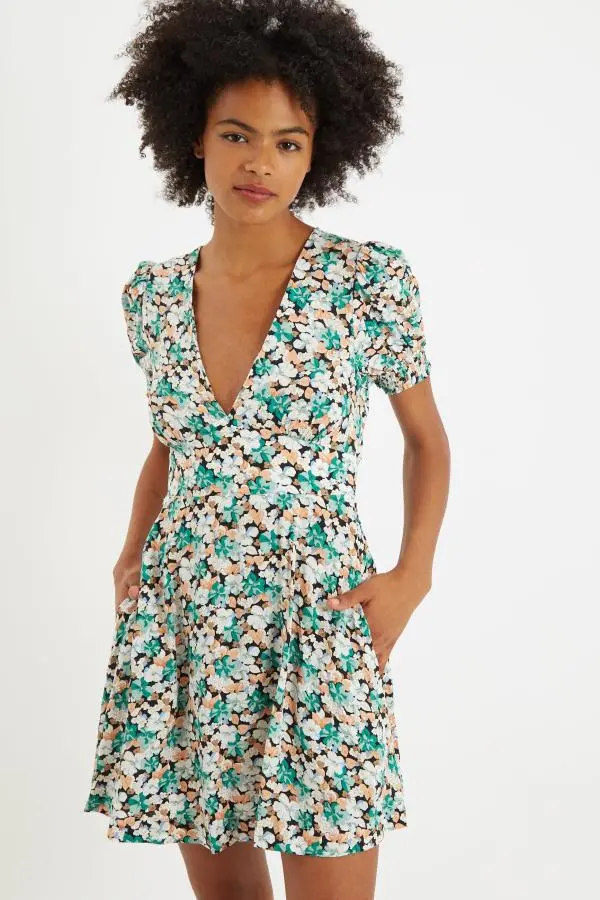 Merle Liseron V-Neck Mini Dress