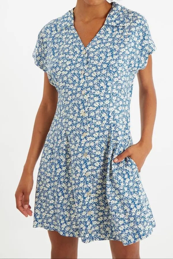 Prudence Periwinkle Mini Shirt Dress