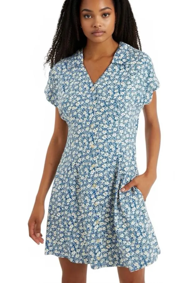 Prudence Periwinkle Mini Shirt Dress