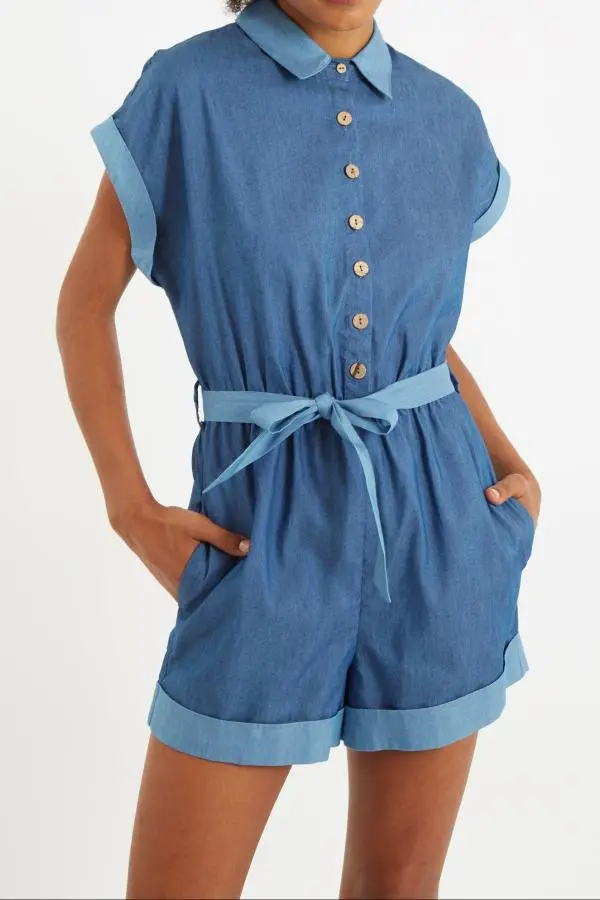 Addie Double Denim Playsuit