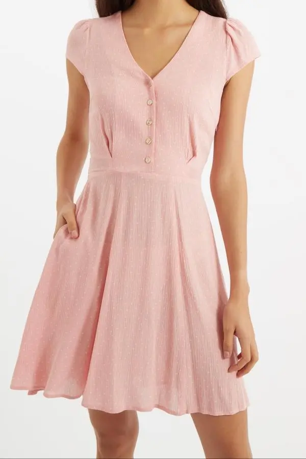 Cathleen Mini Petite Dot Tea Dress