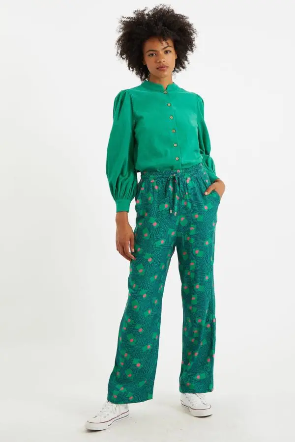 Emmanuelle Bauhaus Abstract Pyjama Style Trousers