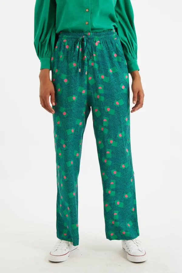 Emmanuelle Bauhaus Abstract Pyjama Style Trousers