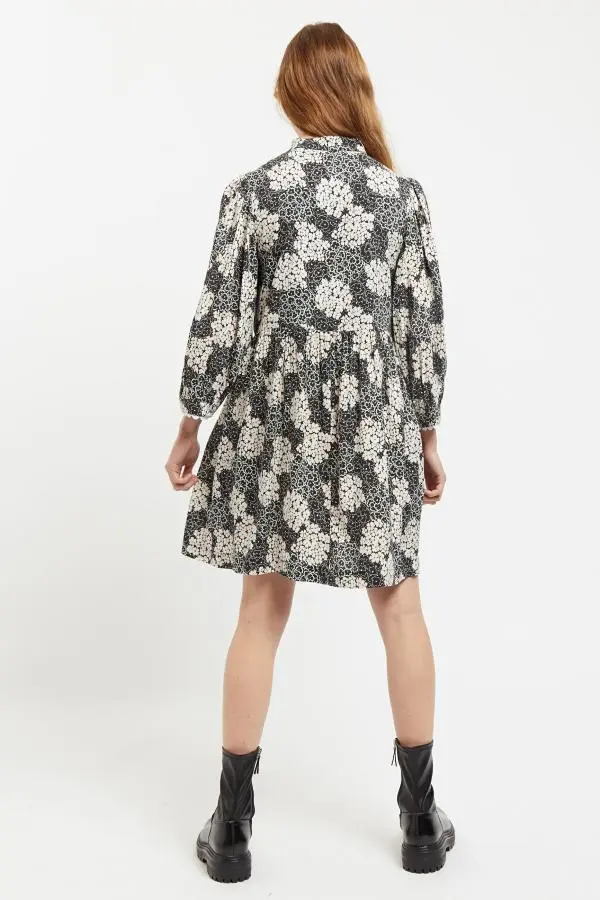 Suzanne Flower Patch Print Throw On  Mini Dress