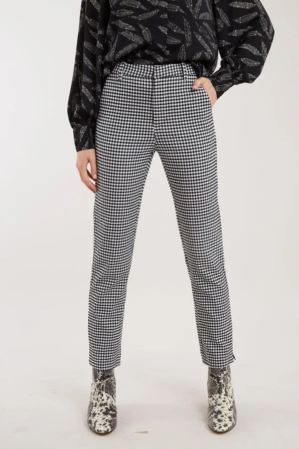 Louche Joele Gingham Slim Fit Trouser
