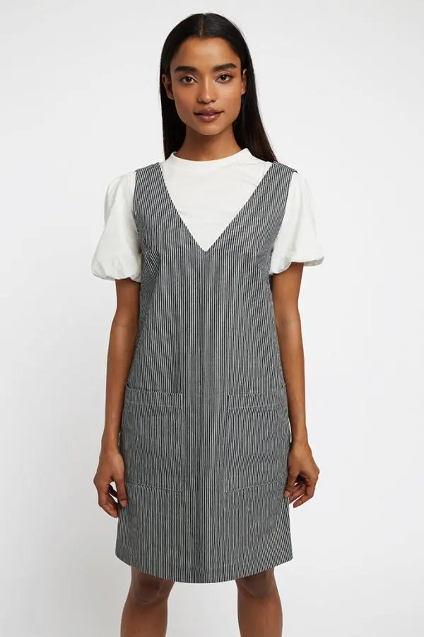 Louche Max Ticking Stripe Mini Dress