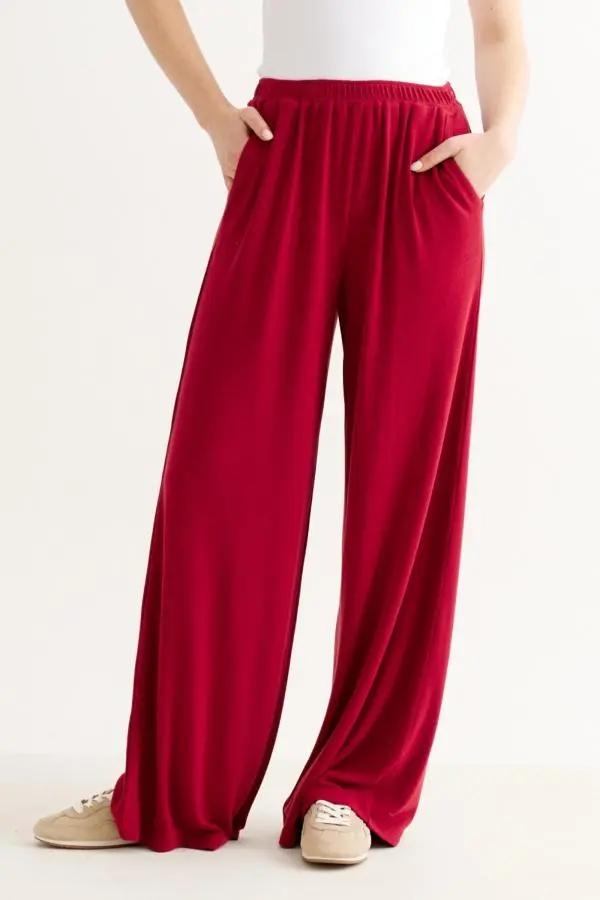 Miller Jersey Trouser - Wine Red