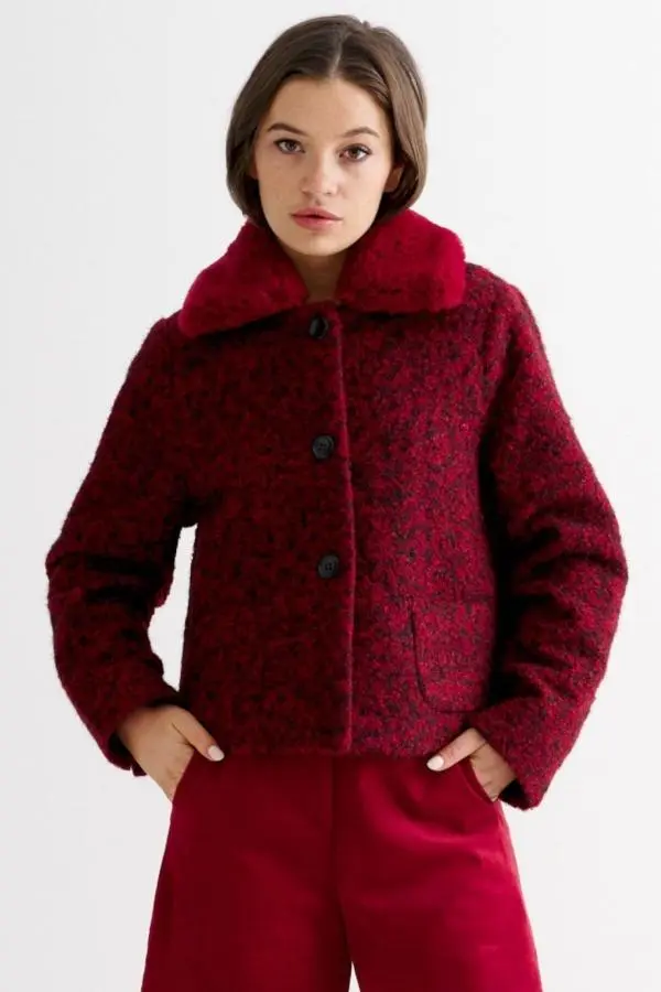 Apple Boucle Jacket - Merlot
