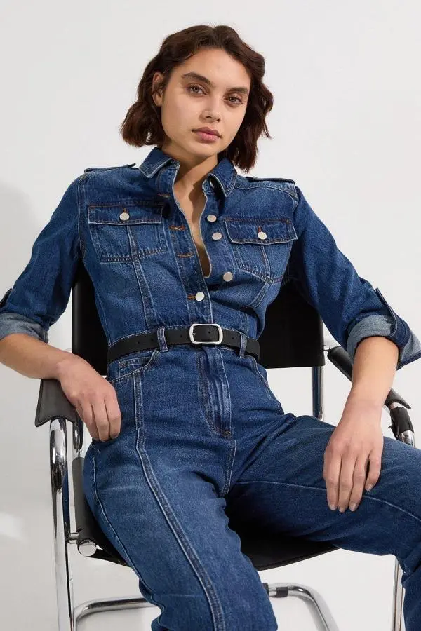 Denim Boiler Jumpsuit - Mid Blue