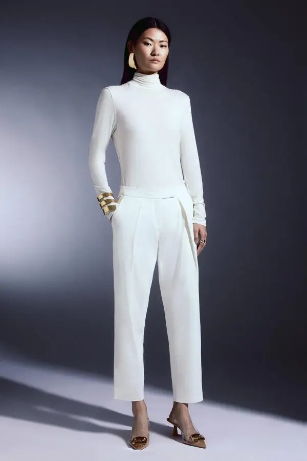 Relaxed Fit Tailored Trouser - Ivory
